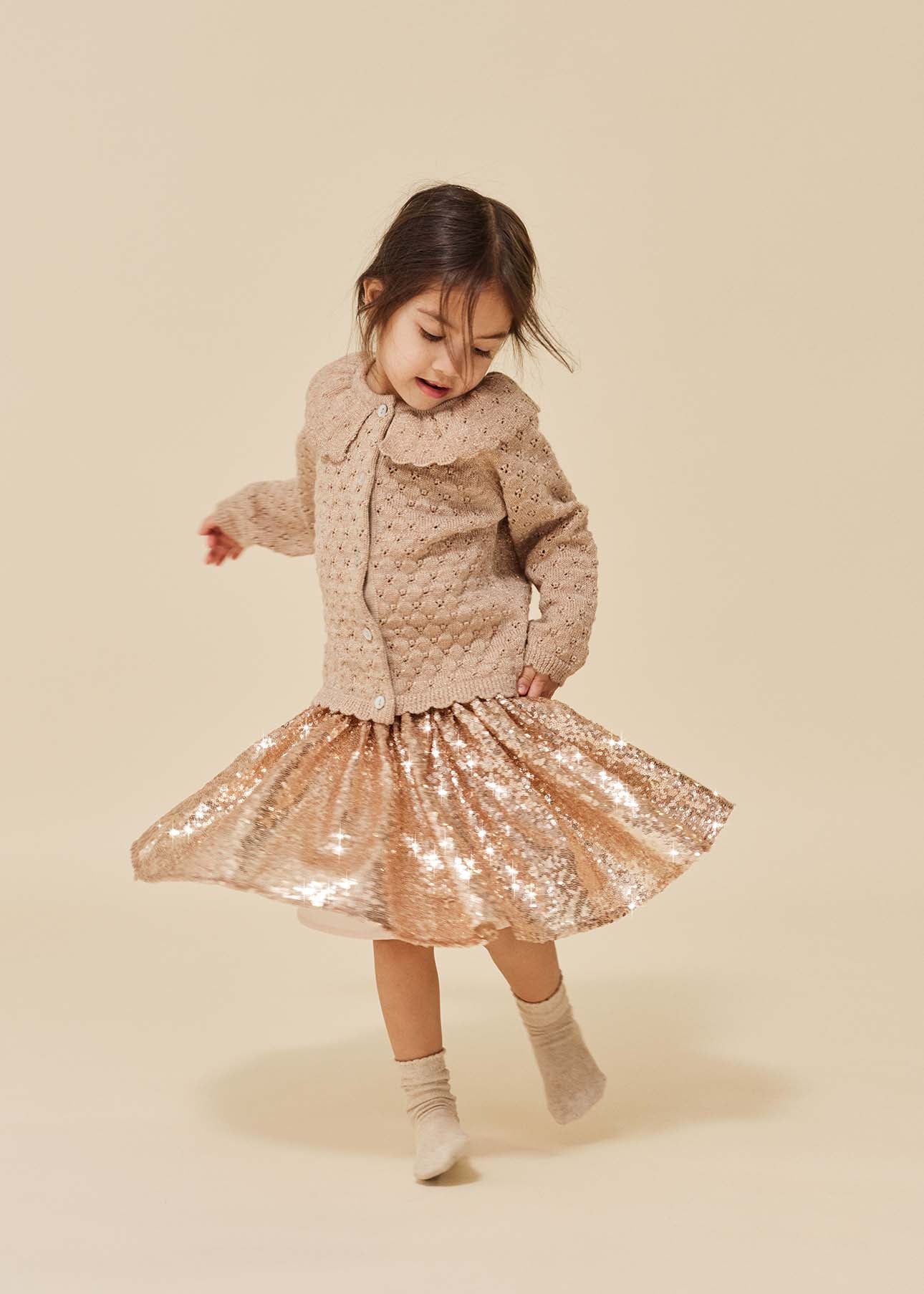 STARLA SEQUIN SKIRT - GOLD BLUSH