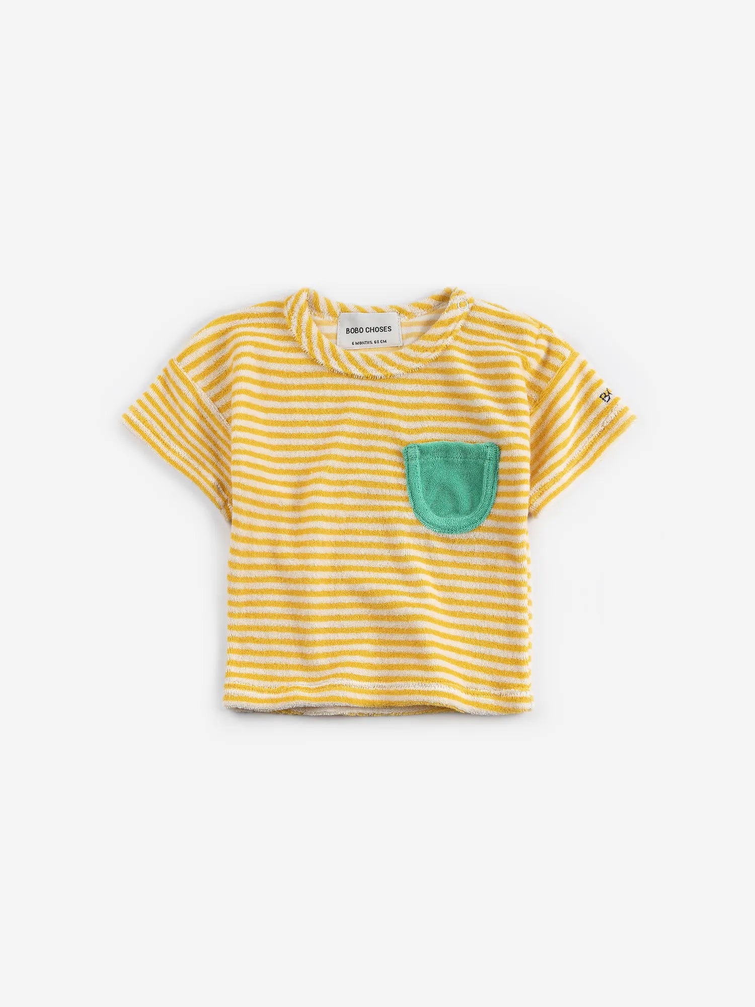 YELLOW STRIPES TERRY CLOTH TSHIRT