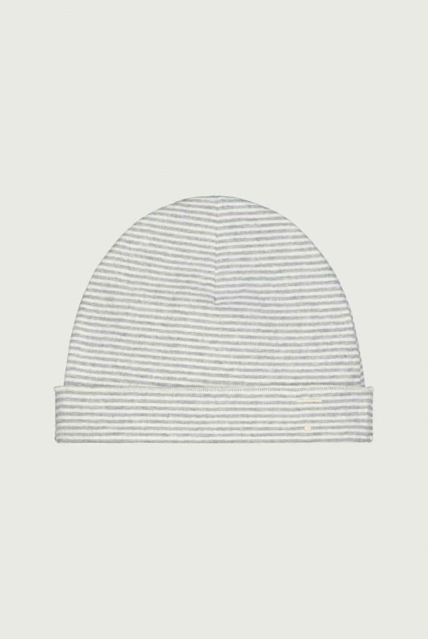 KŪDIKIŲ KEPURĖ - GRAY MELANGE - CREAM