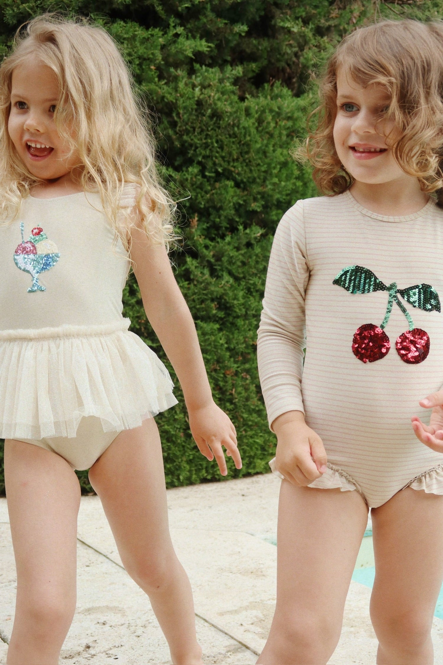 JADE LONG SLEEVE SWIMSUIT - ROSE STRIPE