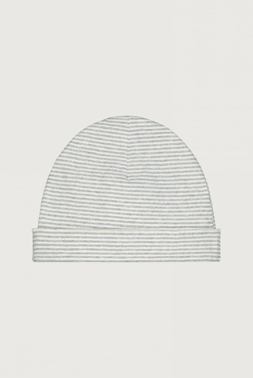 KŪDIKIŲ KEPURĖ - GRAY MELANGE - CREAM