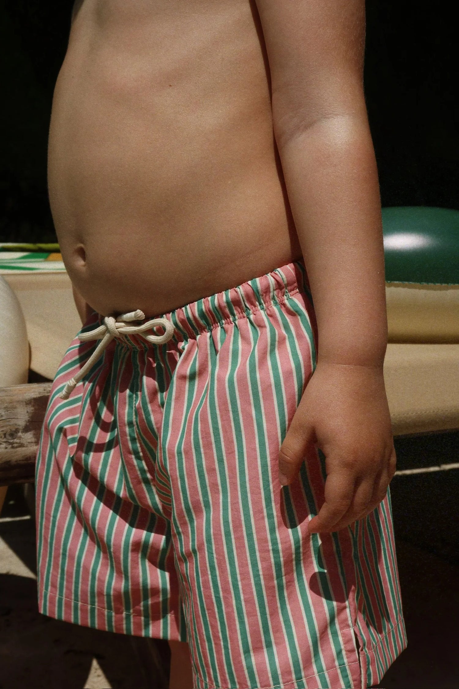 ASNOU SWIM SHORTS - BLUSH STRIPE