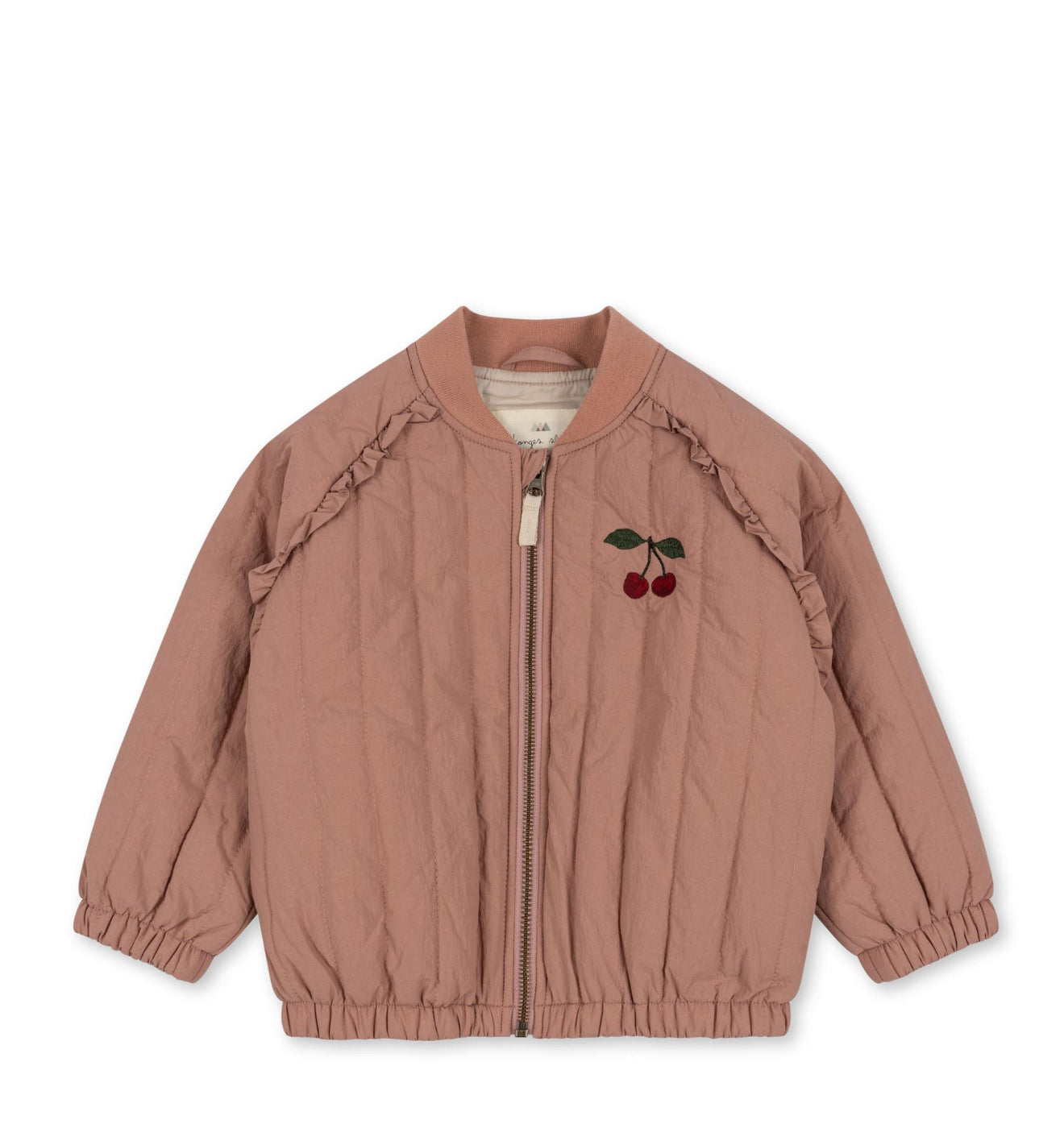 JUNO FRILL BOMBER JACKET - CAMEO BROWN