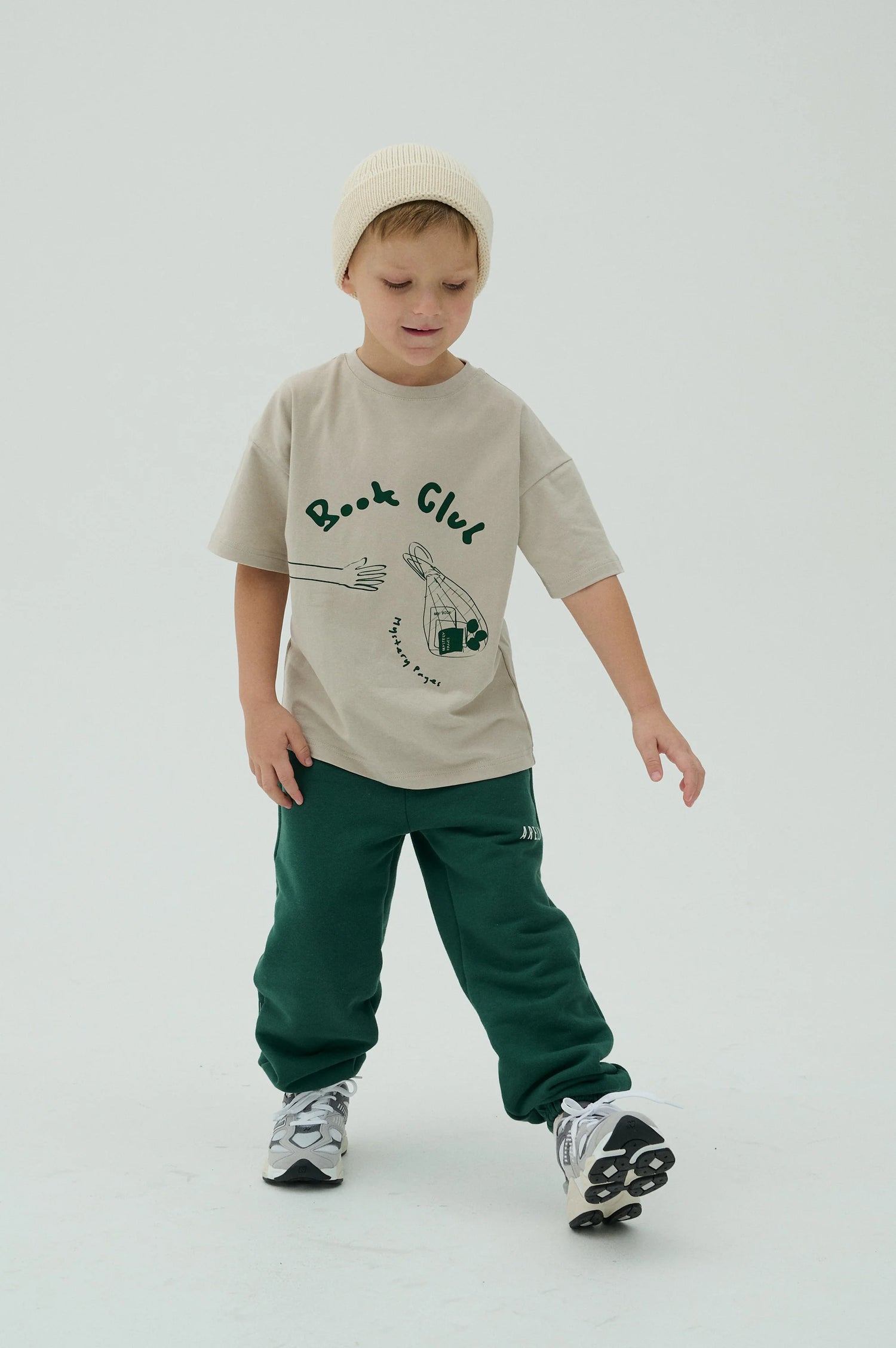 BOOK CLUB T-SHIRT - BEIGE/GREEN