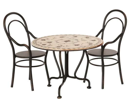 DINING TABLE, SET WITH 2 CHAIRS