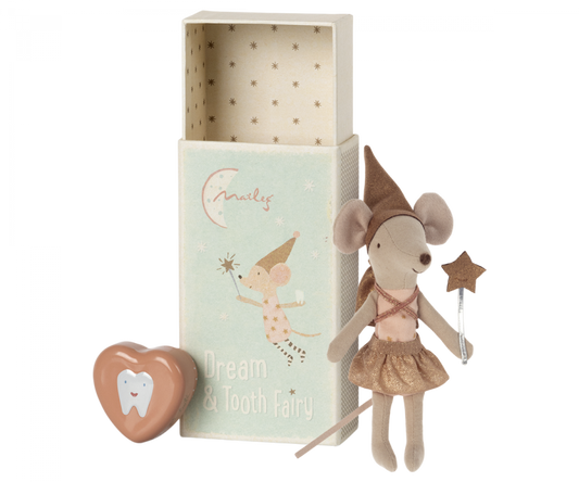 TOOTH FAIRY MOUSE IN MATCHBOX - ROSE