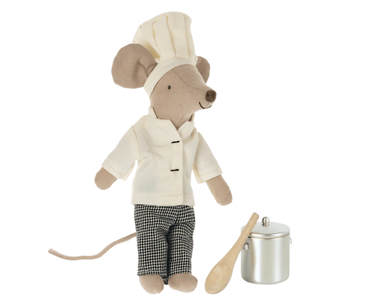 CHEF MOUSE W. SOUP POT AND SPOON