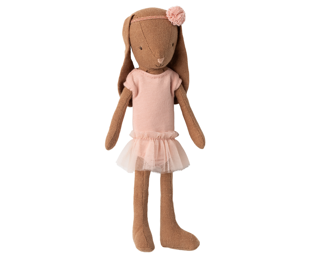 Maileg Bunny Size 1 Chocolate Brown Ballet Suit and Skirt Rose