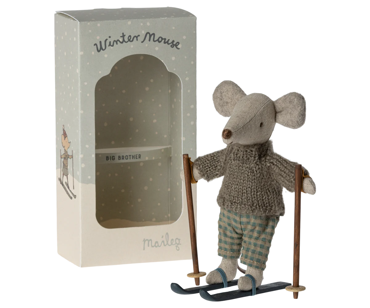 WINTER MOUSE WITH SKI SET, BIG BROTHER