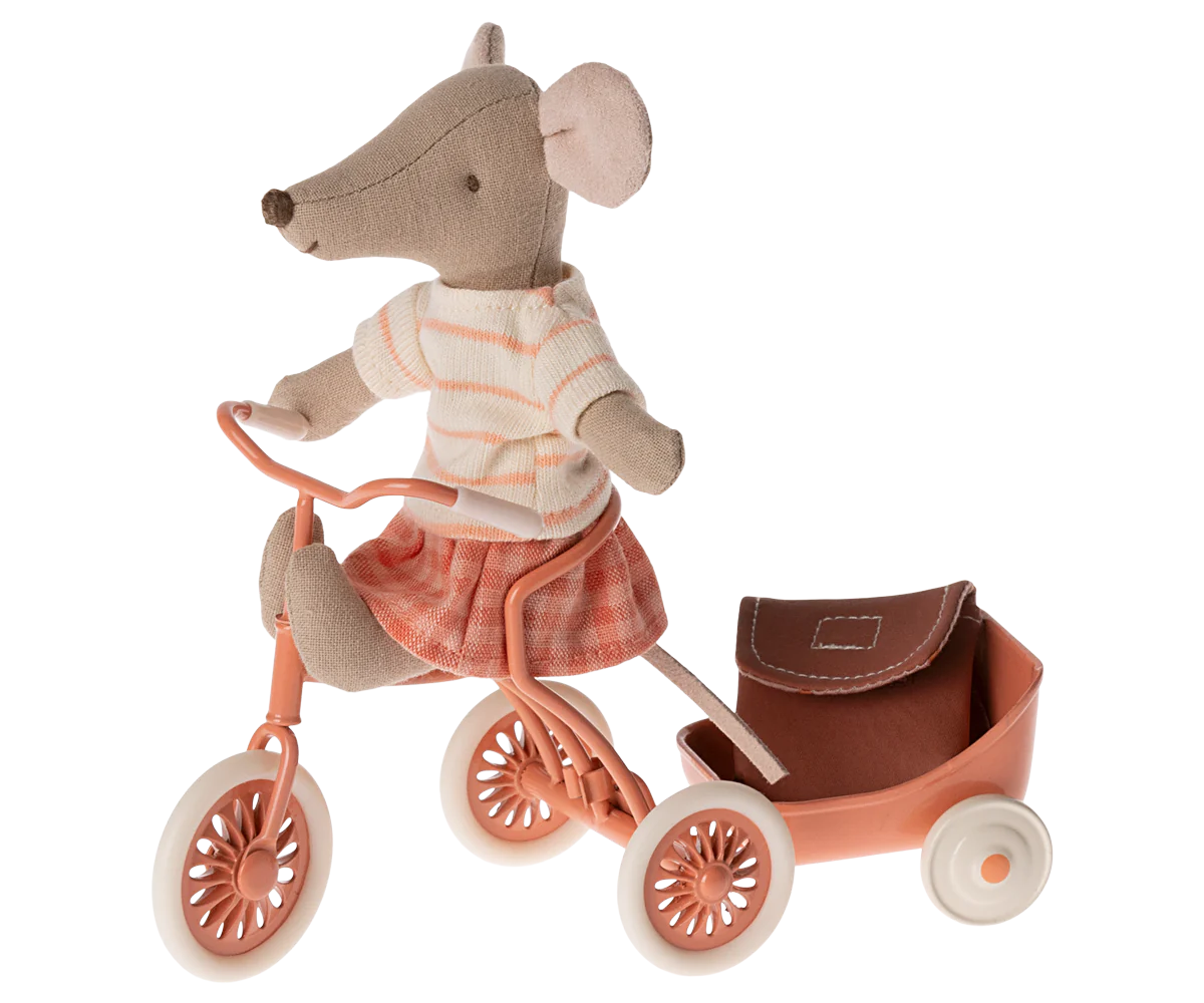 TRICYCLE MOUSE, BIG SISTER - CORAL