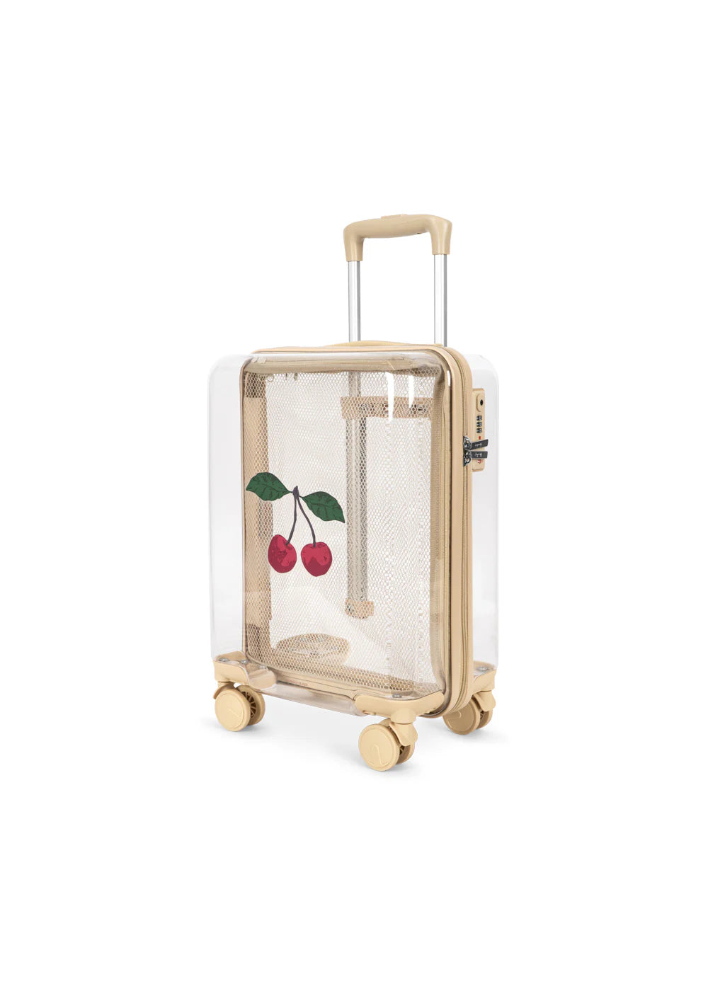TRANSPARENT TRAVEL SUITCASE - CHERRY TRANSPARENT