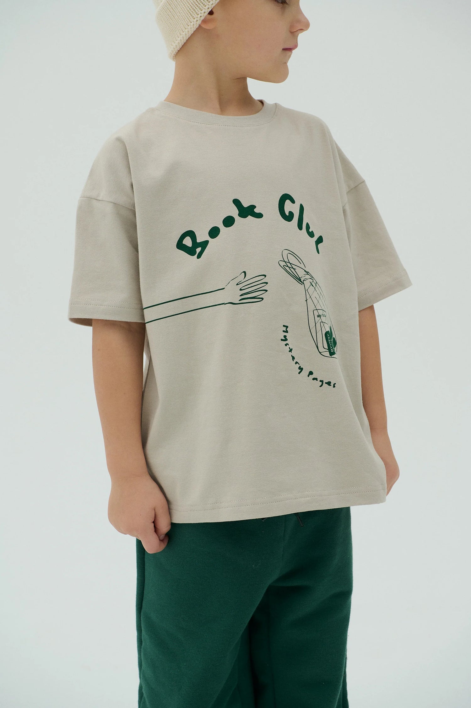BOOK CLUB T-SHIRT - BEIGE/GREEN