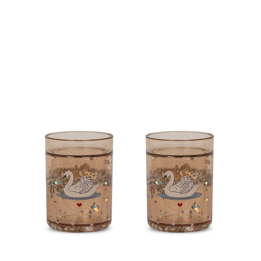 2 PACK GLITTER CUPS - SWAN