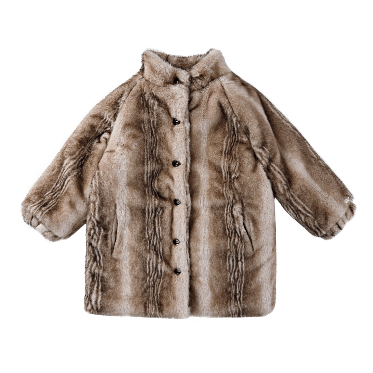 Mila Jacket Soft Taupe Striped Teddy