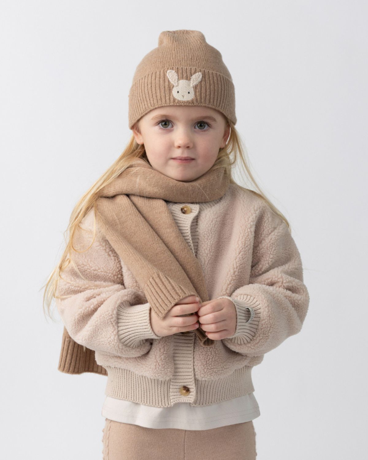 EVARAN MERINO WOOL KEPURĖ | FLUFFY BUNNY | HAZELNUT