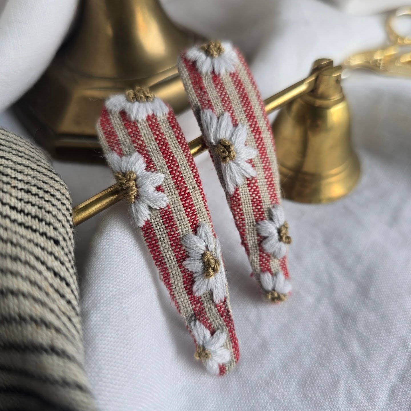 2 PACK LINEN HAIR CLIPS