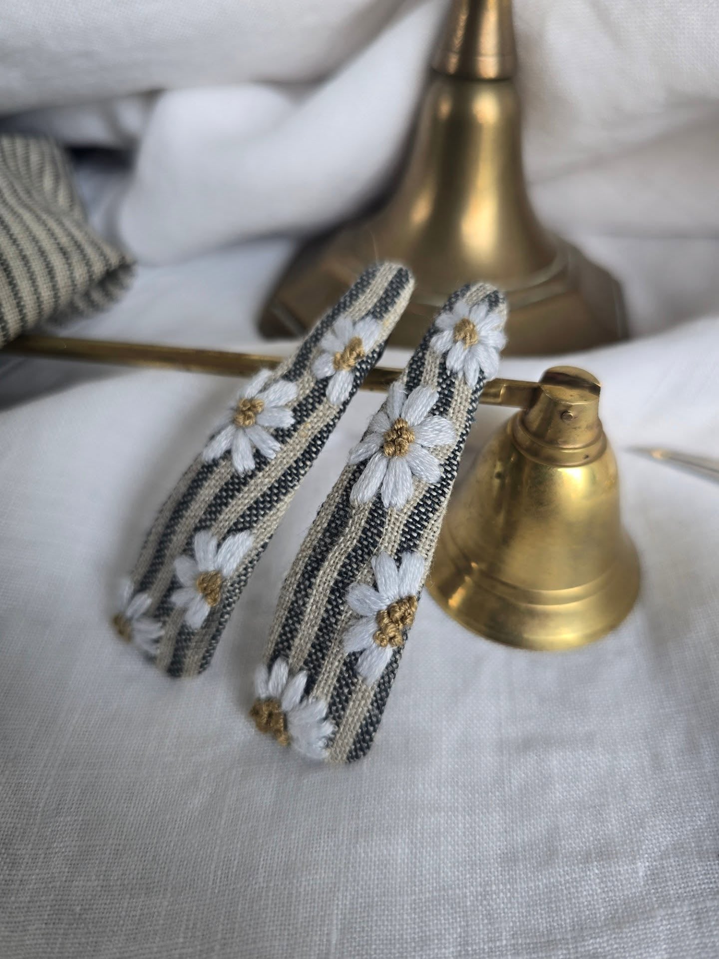 2 PACK LINEN HAIR CLIPS