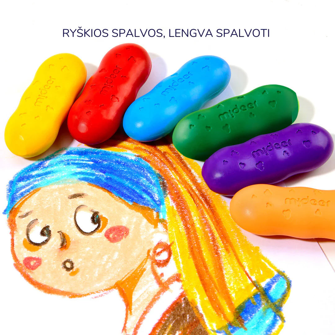BIČIŲ VAŠKO KREIDELĖS PUPELĖS - 8 SPALVOS