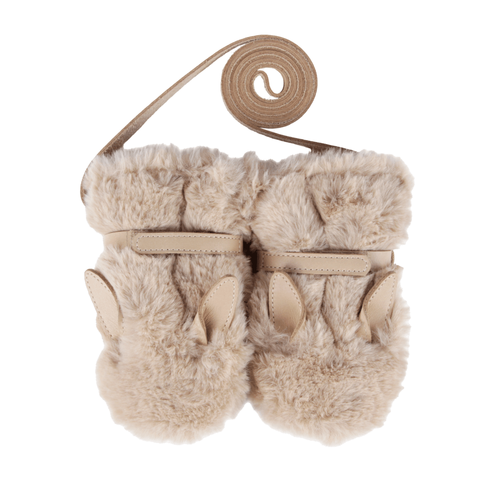 Richy Mittens Fluffy Bunny Warm Beige Soft Faux Fur
