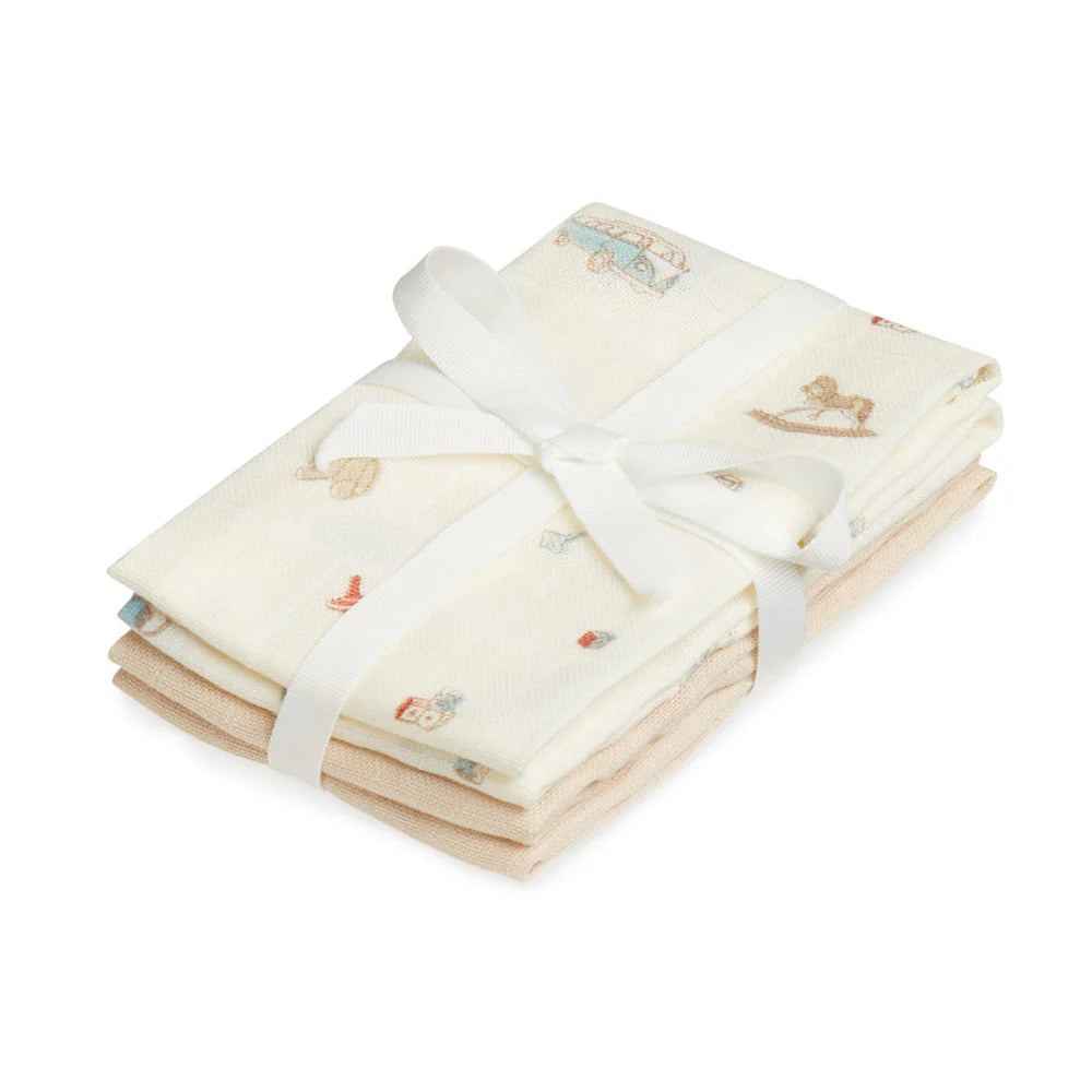 WASH CLOTH, 4 PACK - VINTAGE TOYS