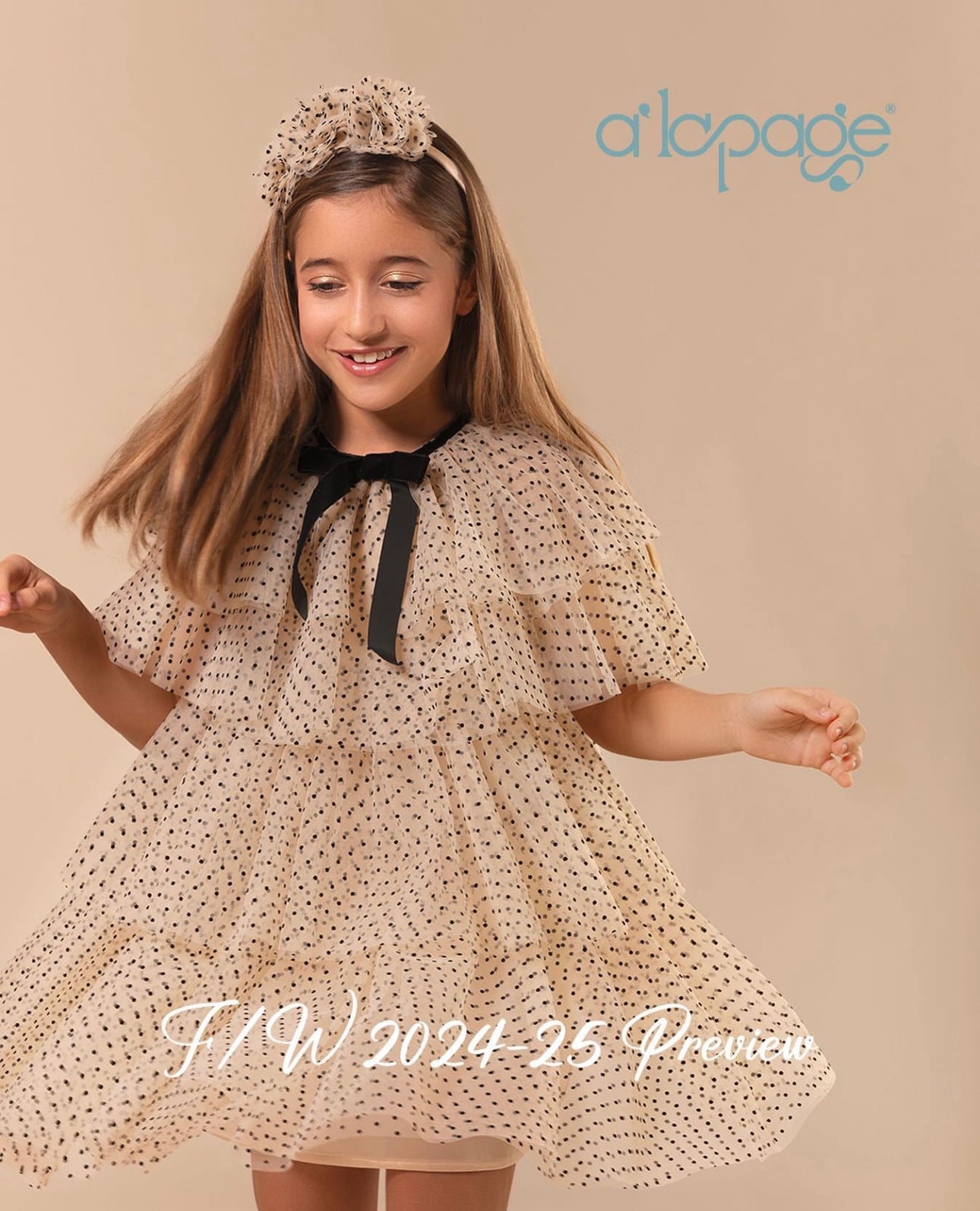 ASTREA - POLKA DOT TULLE DRESS WITH FLOUNC