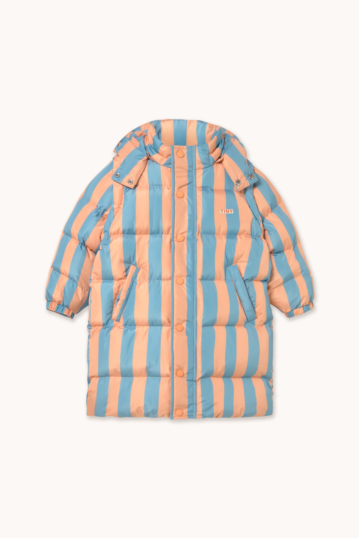 NUDE-BLUE STRIPES PADDED JACKET