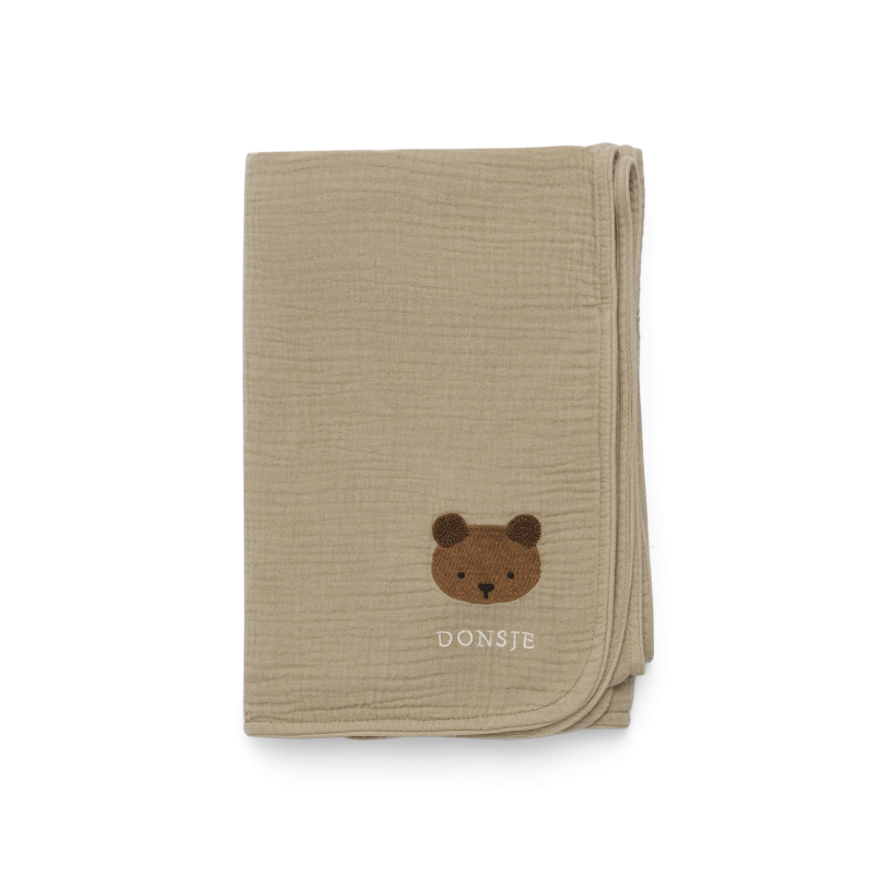 Ploekie Muslin Blanket XL Bear Taupe