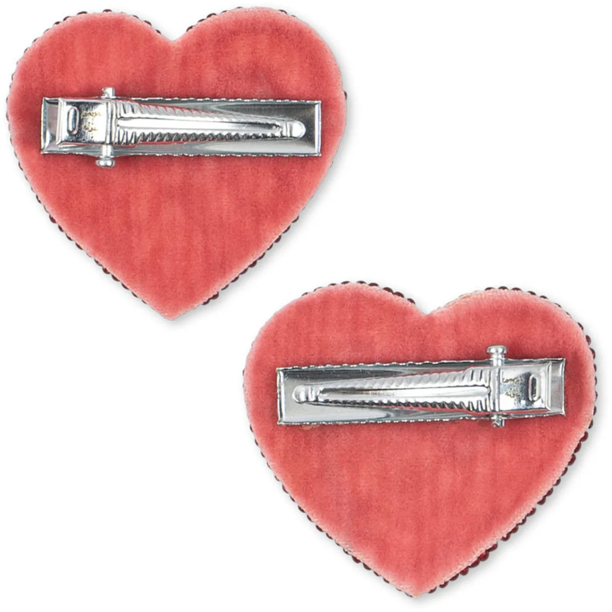 2 PACK HEART HAIR CLIPS - CHERRY