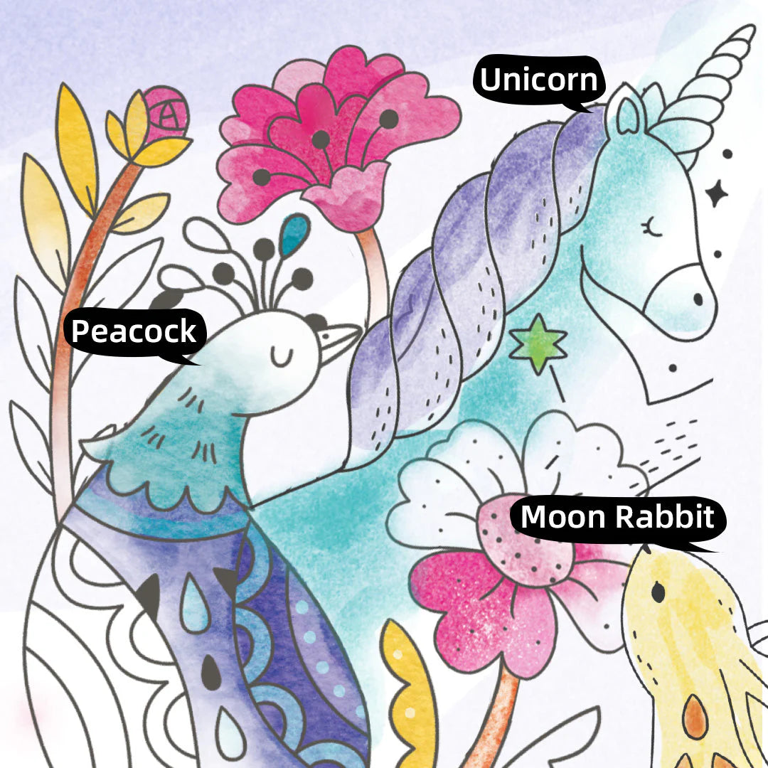 WATERCOLOR COLORING BOOK WONDERFUL FOREST