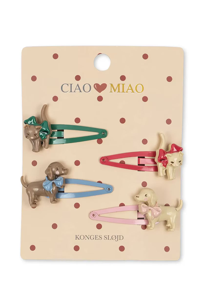 HAIR CLIPS - 4-PACK - CATS & DOGS