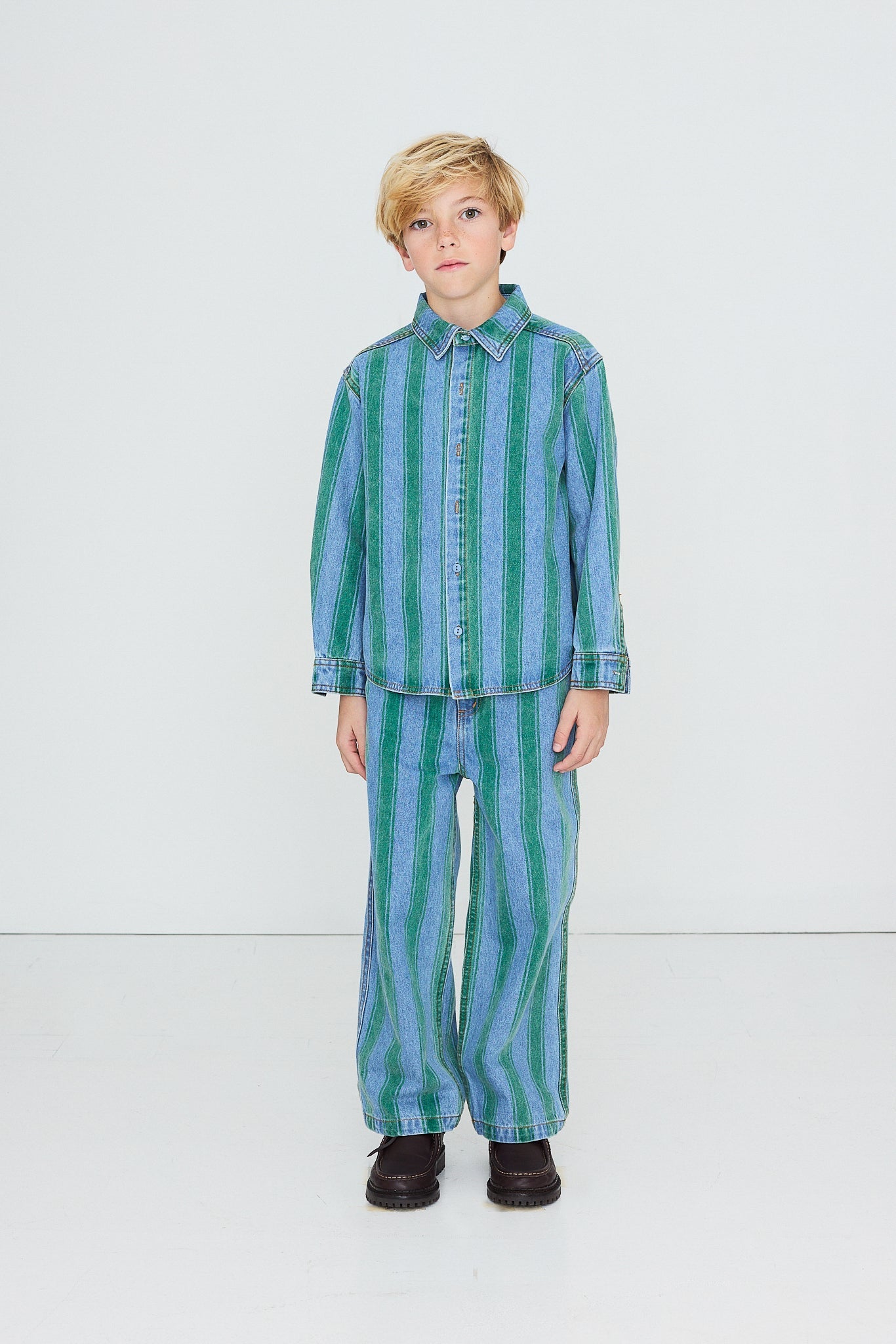 Retro Stripes Denim Shirt