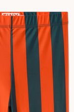 Red-Blue Stripes Shiny Leggings