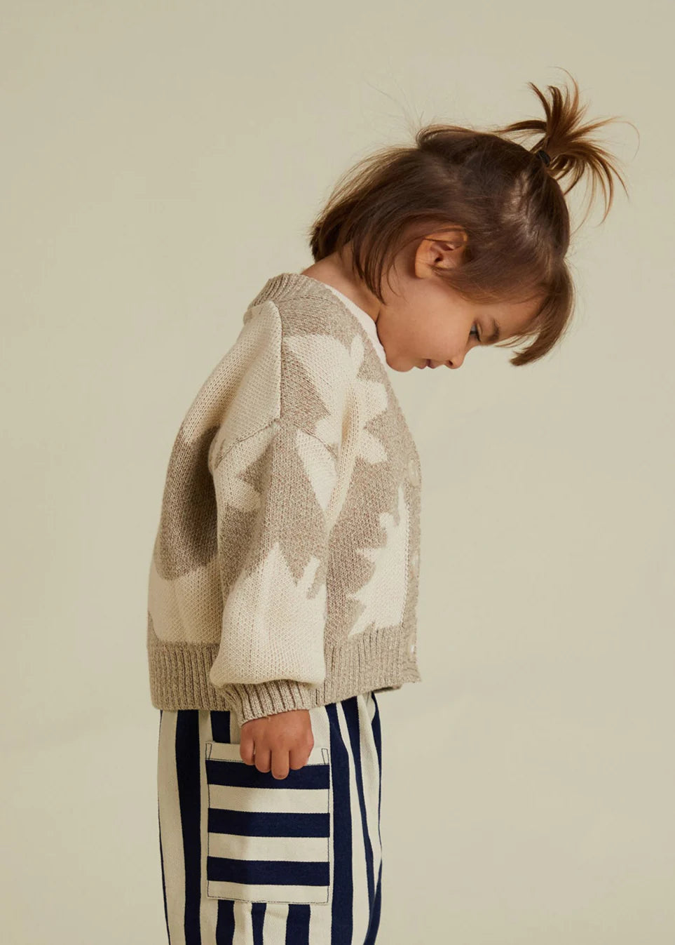 ABSTRACT NEUTRAL MOON STAR CARDIGAN