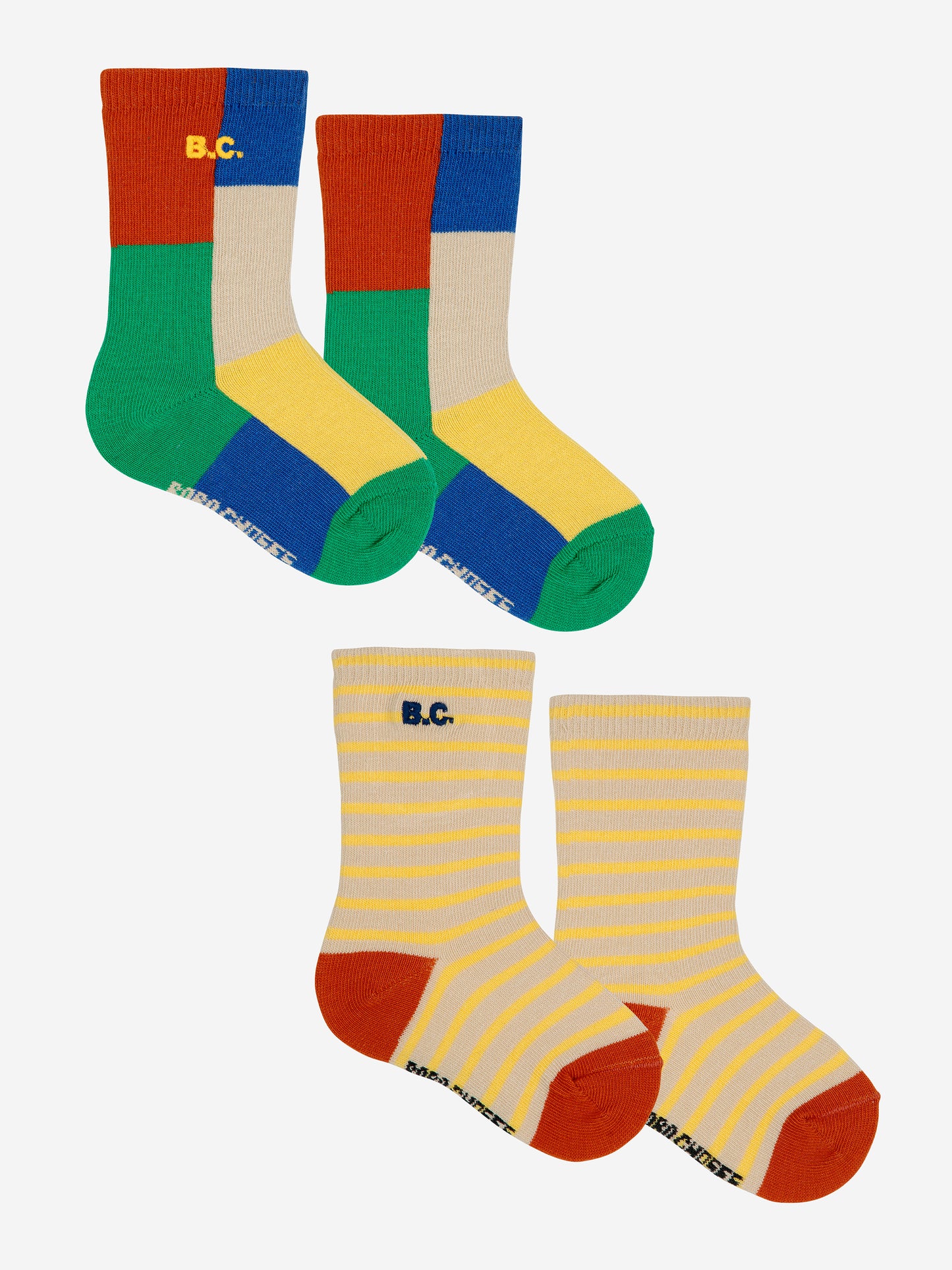 BABY COLOR BLOCK SOCKS PACK X 2