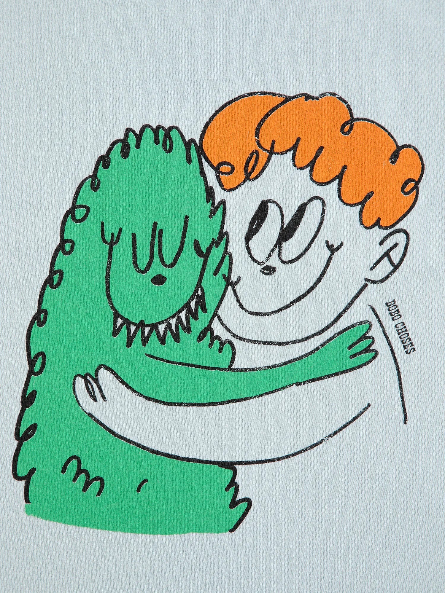 Hug Hairy Monster T-shirt light blue