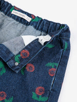 Stamp Bloom all over denim skirt