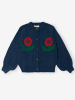 Stamp Bloom cardigan midnight blue