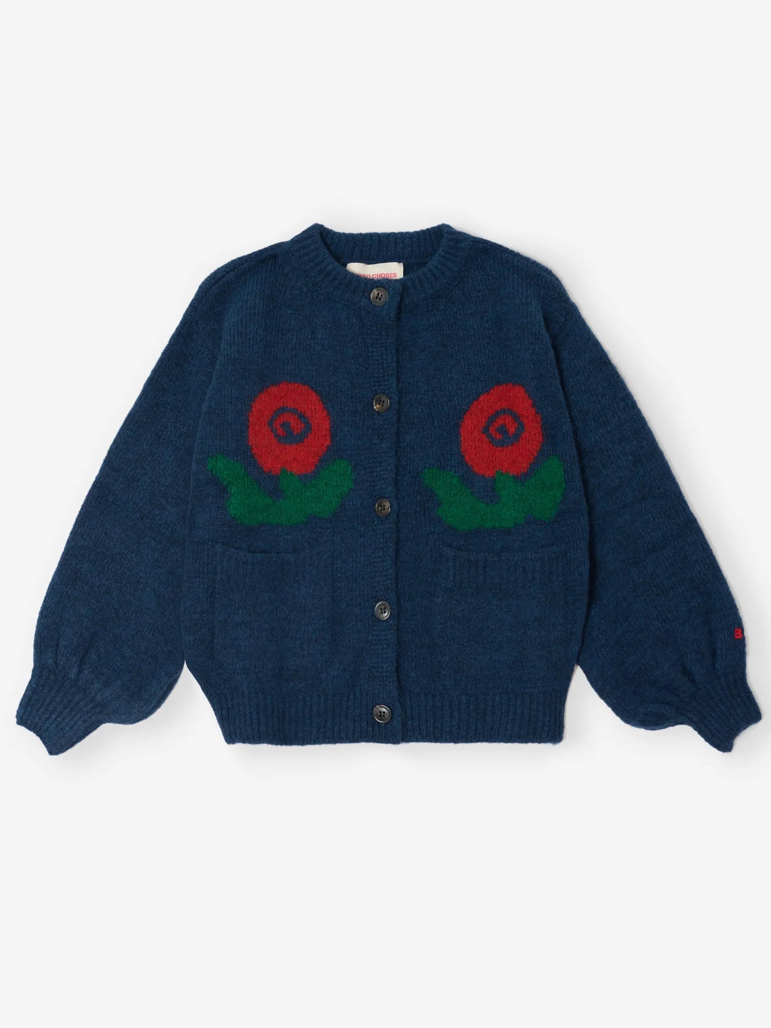 Stamp Bloom cardigan midnight blue