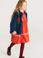 Stamp Bloom cardigan midnight blue
