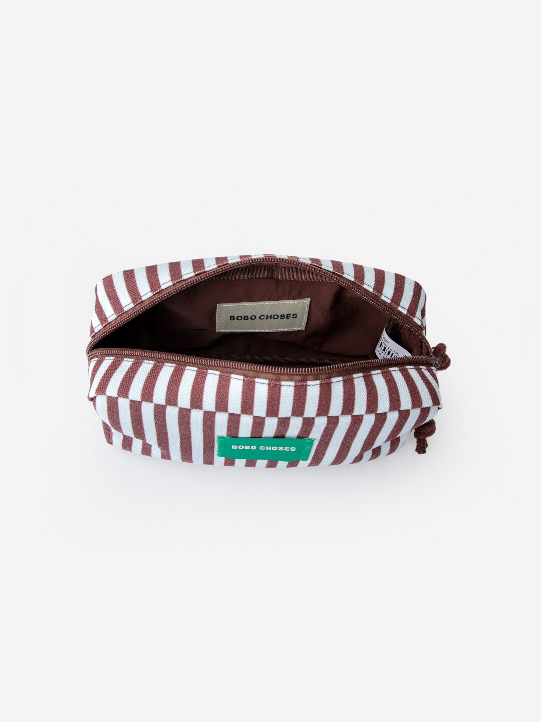 Striped canvas pouch detail 2