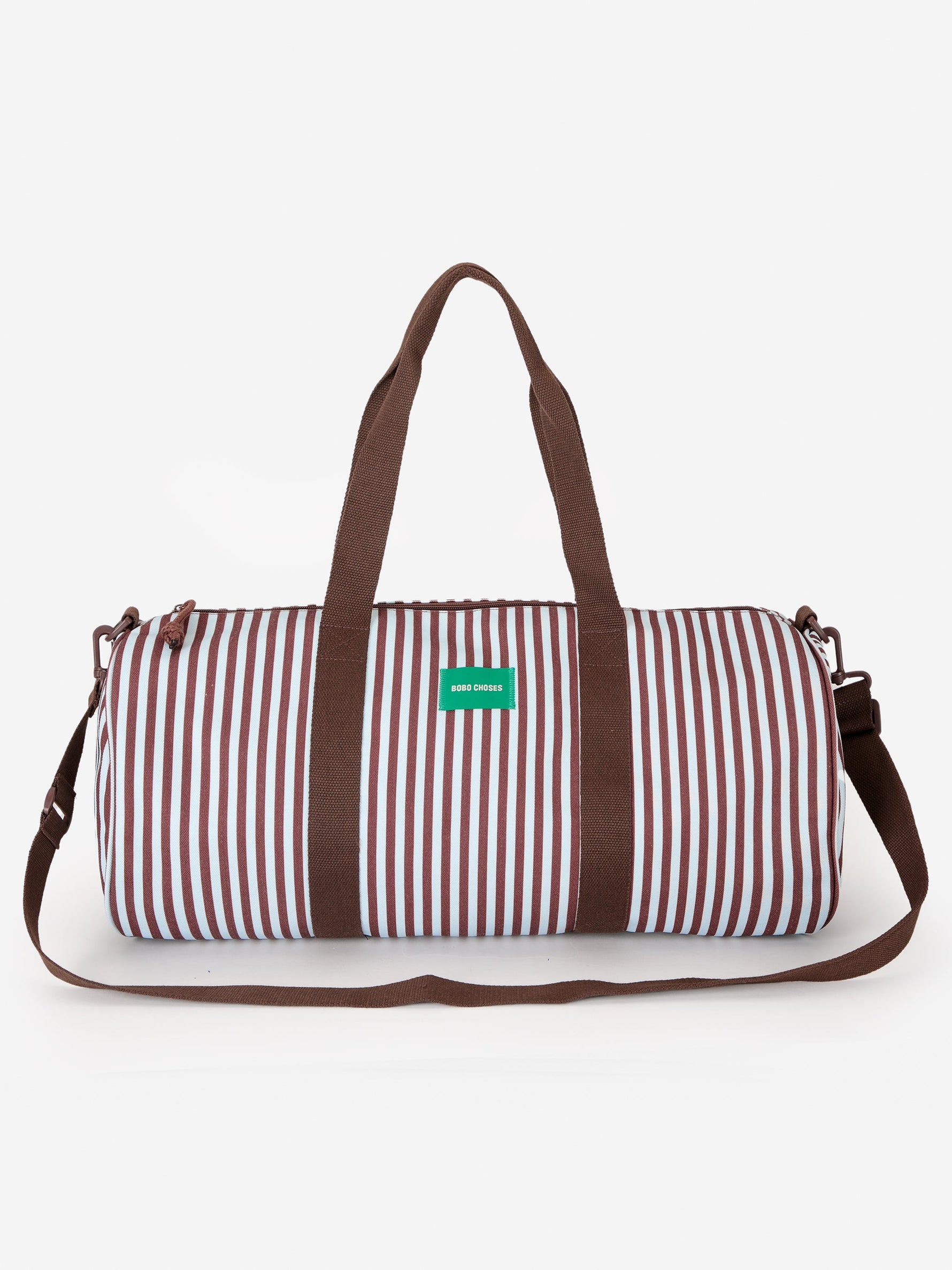 Striped canvas gym bag