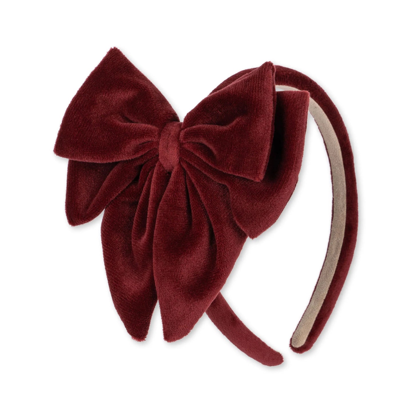 BIG VELVET BOWIE HAIRBRACE - JOLLY RED