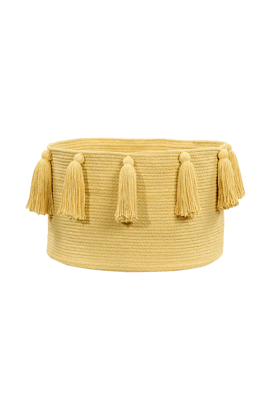 BASKET TASSELS YELLOW