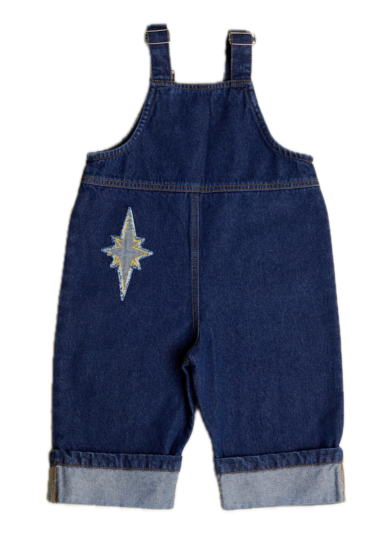 BLYTHE INDIGO DENIM PATCH DUNGAREE