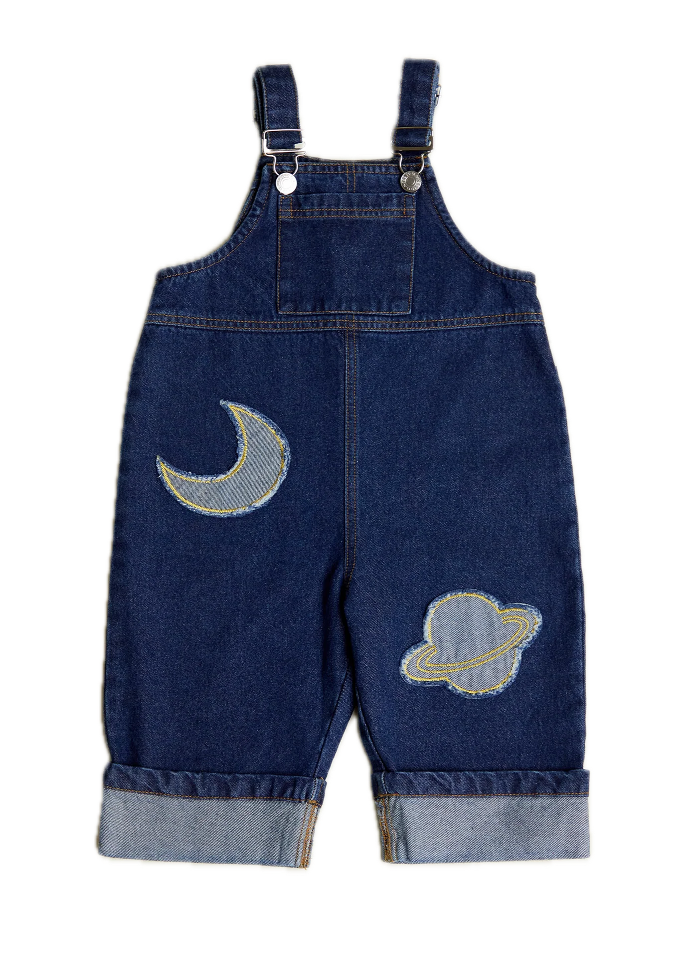 BLYTHE INDIGO DENIM PATCH DUNGAREE