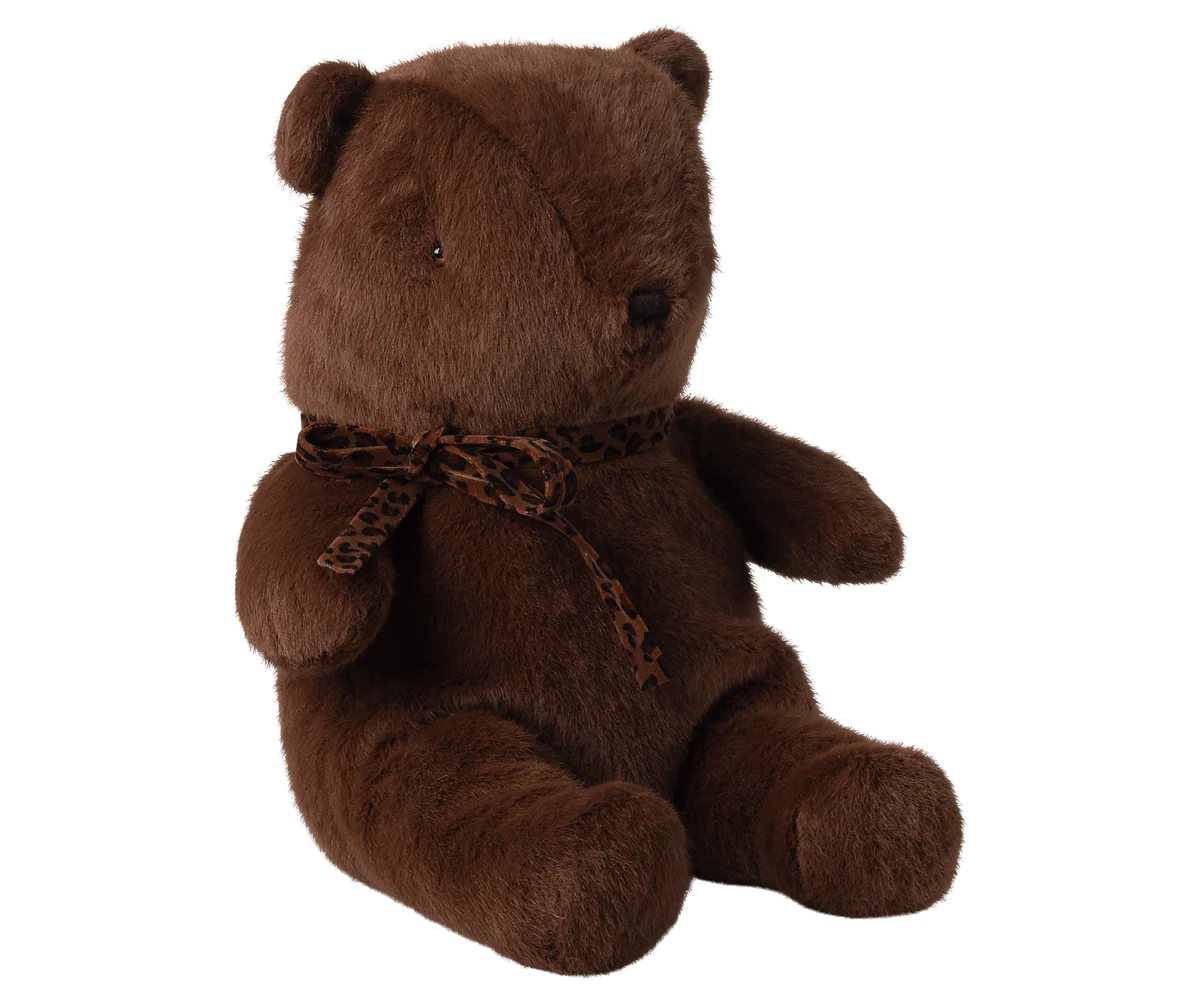 TEDDY BEAR PLUSH, MEDIUM - DARK CHOCOLATE