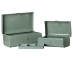 Storage suitcase set - Dark mint/Dark mint w. tray