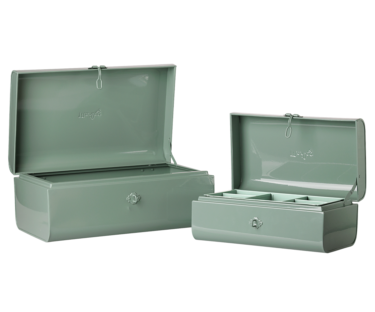 Storage suitcase set - Dark mint/Dark mint w. tray