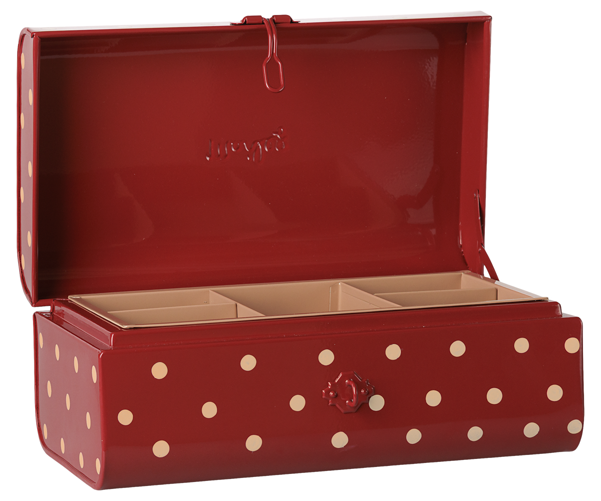 Storage suitcase, Small - Red w. tray