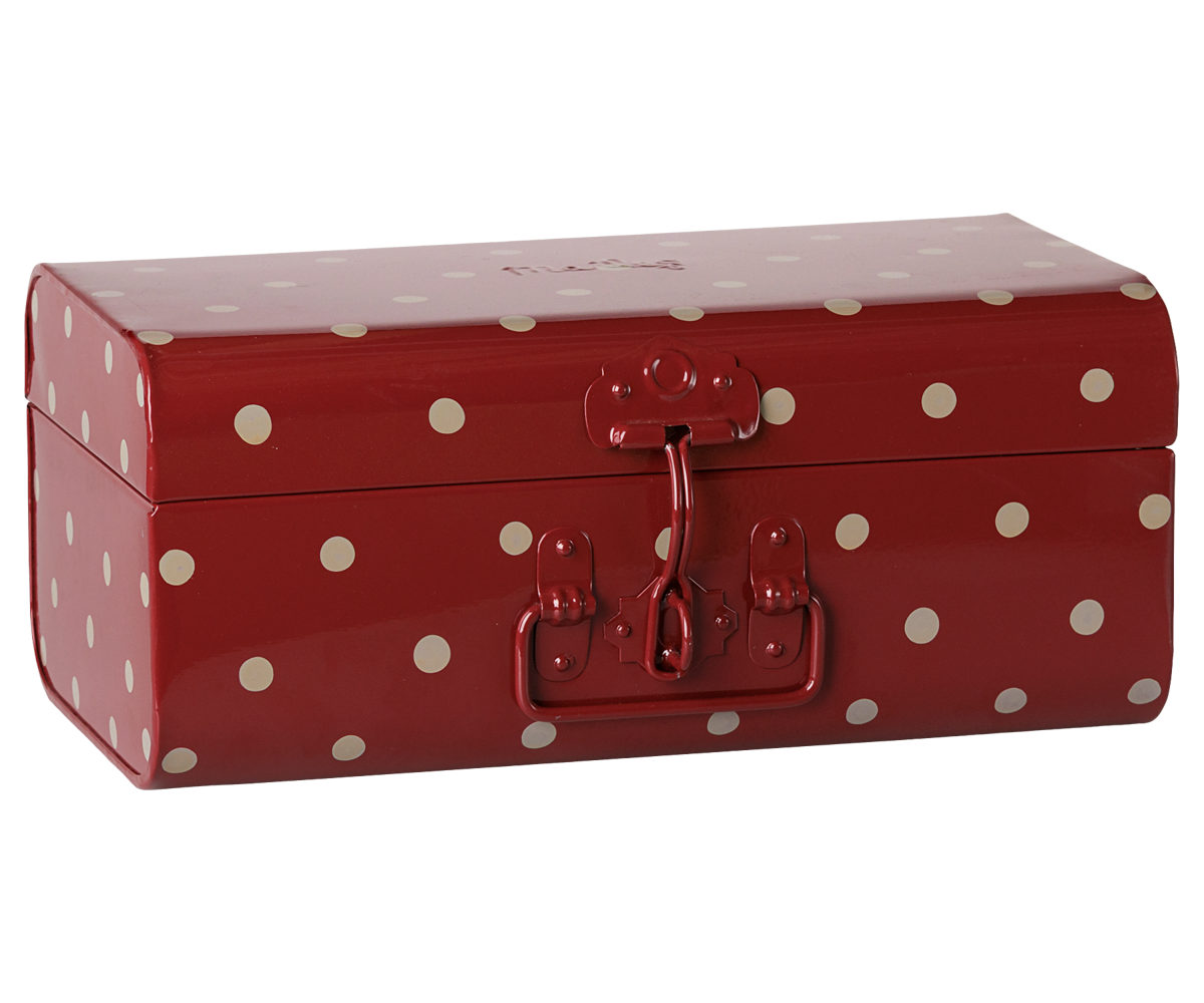 Storage suitcase, Small - Dark red w. tray